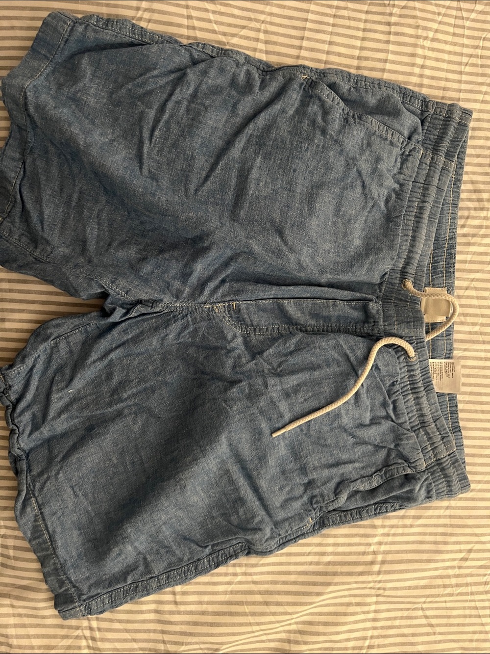 H&M Light Blue Men's Drawstring Chambray Shorts